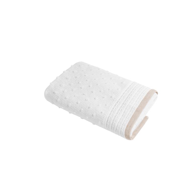 Coincasa πετσέτα χεριών με ανάγλυφο πουά "Portofino" 30 x 30 cm - 006681893 Λευκό