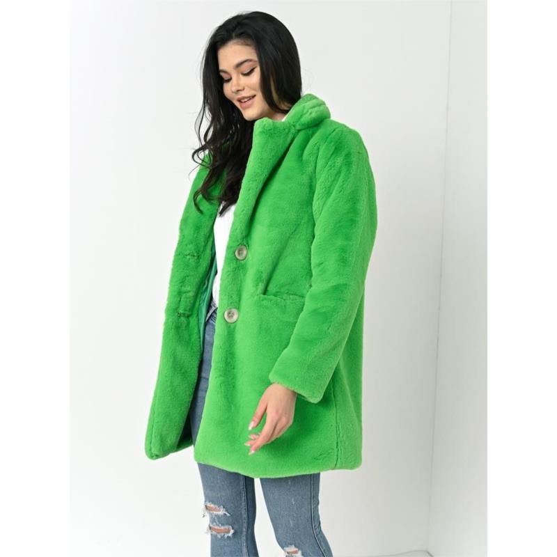 Γούνα Με Τσέπες Πράσινο - Crazy Fur