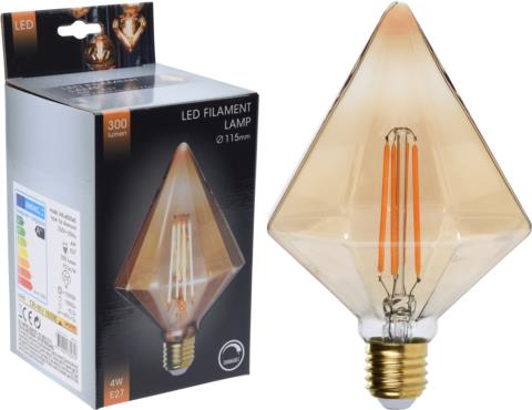 Λάμπα LED Σε Σχήμα Διαμαντιού 4Watt Dimmable Δ11.5xY17cm