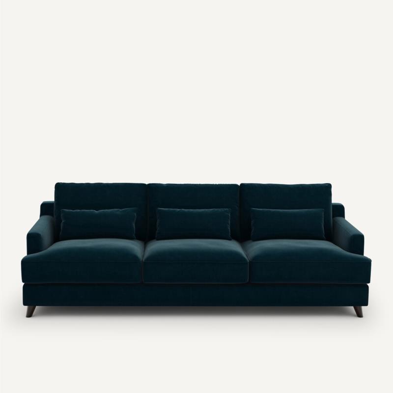 Καναπές από βελούδο Μ100xΠ197xΥ83cm