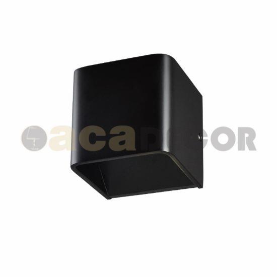 ACA Απλίκα Τοίχου Up-Down 'NEPHELE' LED Μεταλλική Μαύρη 10x10x10cm Θερμό Λευκό L35037BK
