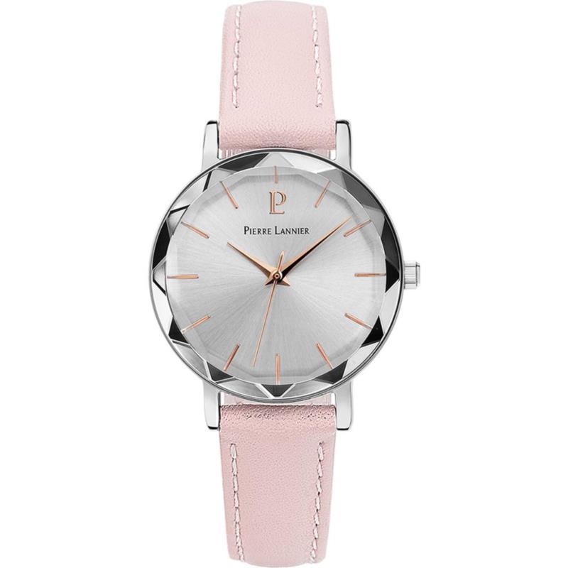 PIERRE LANNIER Multiple - 009M625, Silver case with Pink Leather strap