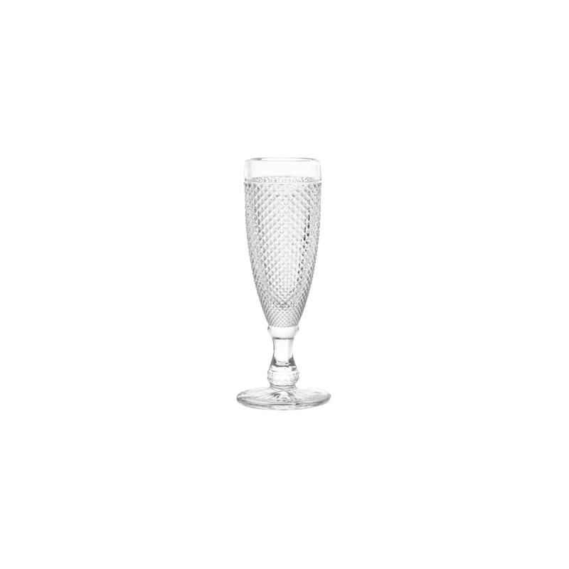 Coincasa κολωνάτo γυάλινo ποτήρι Diamond-cut effect 18 cm - 007447390 Διάφανο
