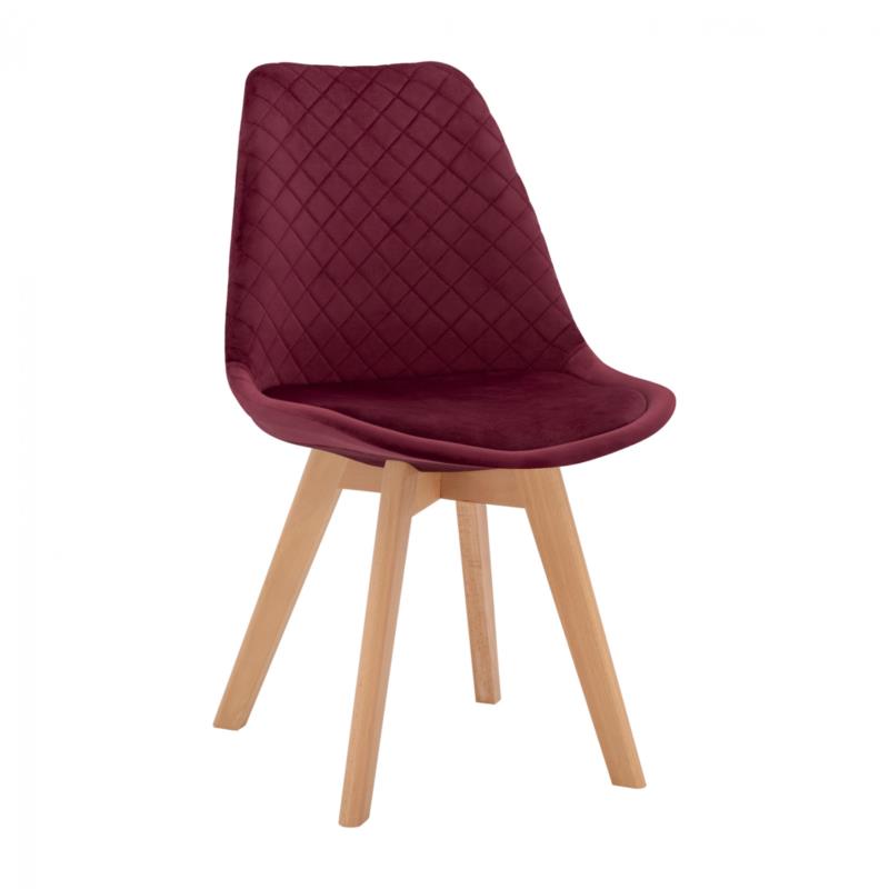 Καρέκλα "PARIS" από ύφασμα σε χρώμα μπορντώ 47x57x80