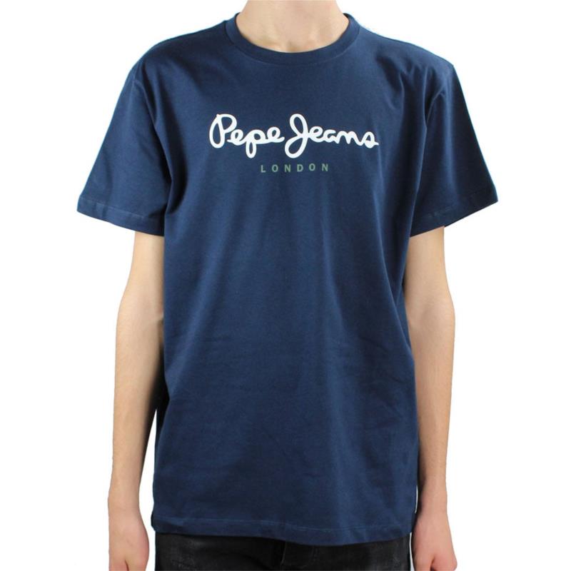 PEPE JEANS Eggo Ανδρικό T-shirt Μπλε με Στάμπα PM508208-595