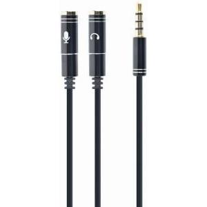 CABLEXPERT CCA-417M 3.5MM AUDIO + MICROPHONE ADAPTER CABLE WITH METAL CONNECTORS 0.2M