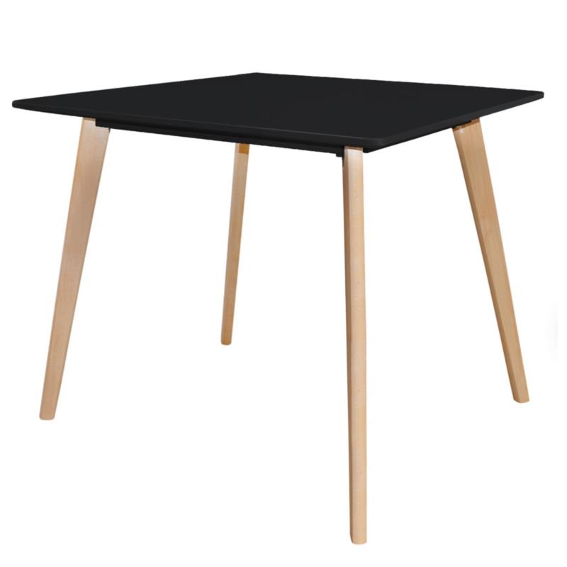 Τραπέζι MARTIN Φυσικό/Μαύρο MDF/Ξύλο 80x80x75cm