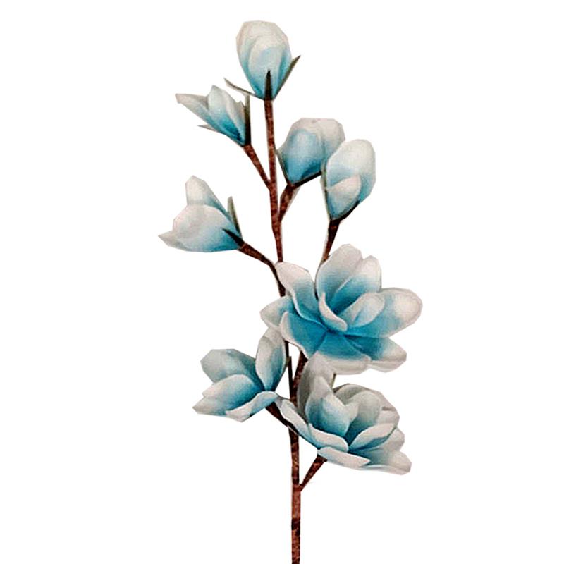 Κλαδί Με Λουλούδια Γαλάζιο-Λευκό Art Et Lumiere 80εκ. 10202 (Σετ 6 Τεμάχια) (Χρώμα: Λευκό) - Art Et Lumiere - lumiere_10202