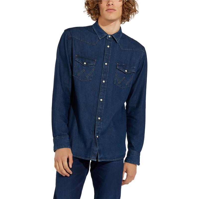 Wrangler ανδρικό denim πουκάμισο "Icons 27MW Western" - W5MSLW301-** - Μπλε Σκούρο