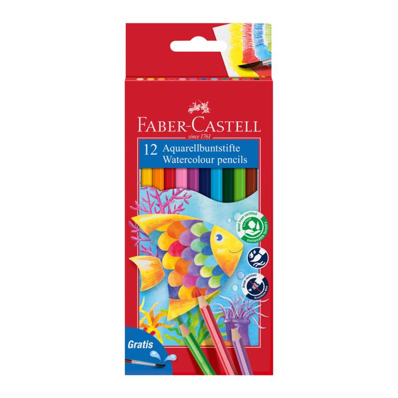 Faber-Castell Ξυλομπογιές Ακουαρέλας σετ των 12 χρωμάτων - 077114413/