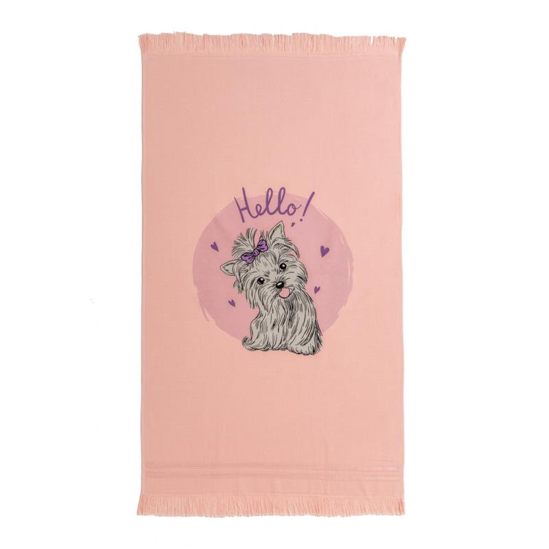 Melinen Home Παιδικη Πετσετα Θαλασσης Puppy 70x120 Pink