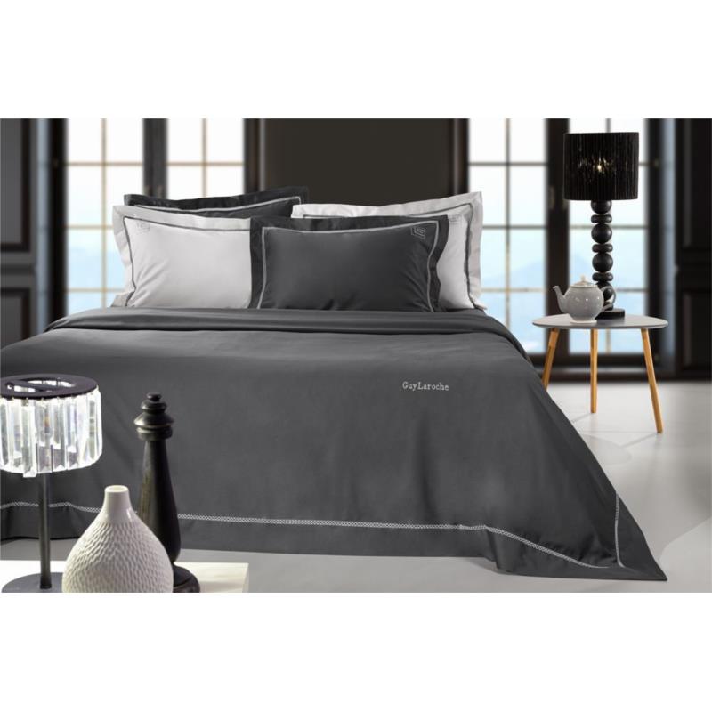 Σεντόνια Σετ 4τμχ Βαμβακoσατέν King Size Blend Anthracite 270x280εκ. Guy Laroche (Ύφασμα: Βαμβακοσατέν, Τύπος κατωσέντονου: Χωρίς Λάστιχο, Χρώμα: Ανθρακί, Μέγεθος: King Size) - Guy Laroche - 5206480585050