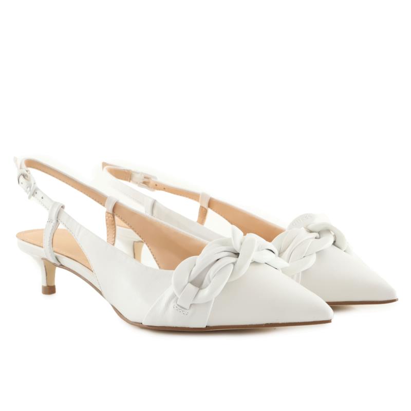 Γόβα Guess Sling Back Jazara FL6JZRLEA05-WHITE Γυναικείο
