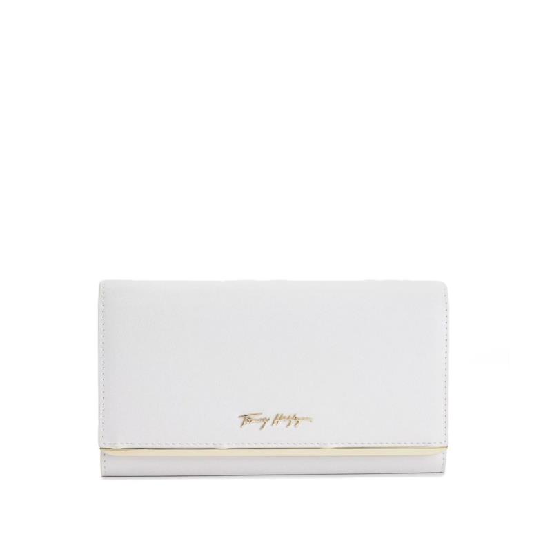 Γυναικείο Πορτοφόλι Tommy Hilfiger Modern Flap Wallet AW0AW11772 YAF Λευκό