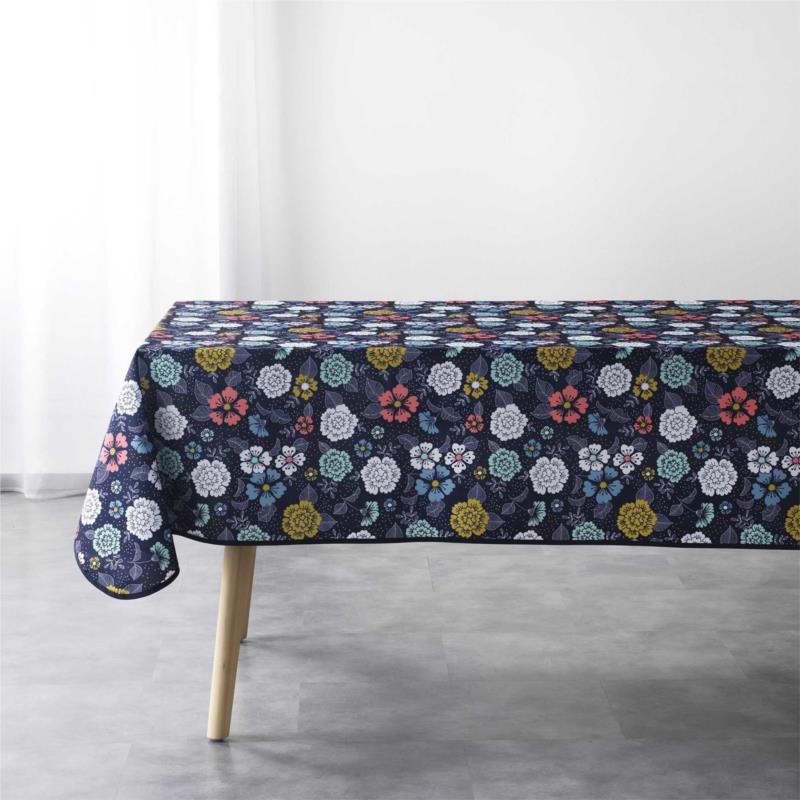 Τραπεζομάντιλο Douceur d interieur NAPPE RECTANGLE 150 x 240 CM POLYESTER IMPRIME LILY BLEU