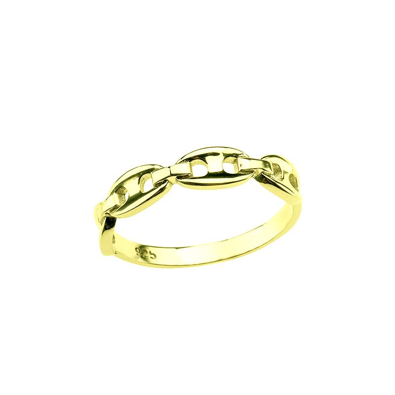 Επιχρυσωμένο Ασημένιο Δαχτυλίδι 925 AD00080 - No 56