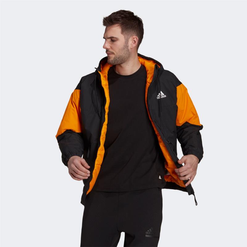 BACK TO SPORT INSULATED HOODED JACKET ΜΑΥΡΟ