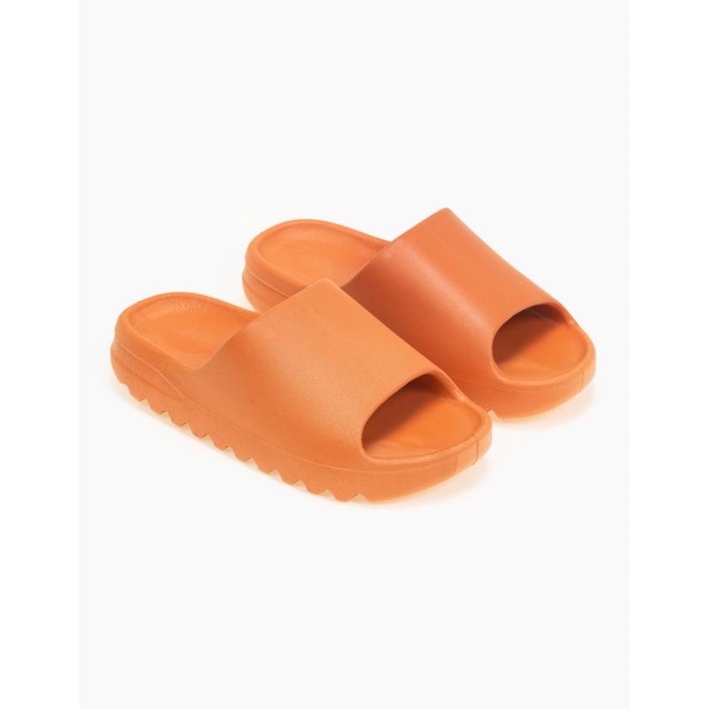 Slides με φαρδιά φάσα από καουτσούκ - Πορτοκαλί