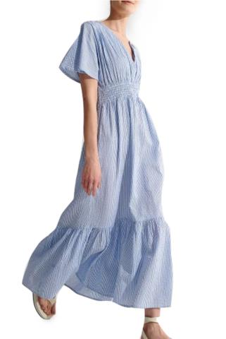 Φόρεμα Ale Μακρύ Μεσάτο Με Βολάν 8914093-BLUE Γυναικείο