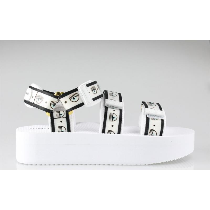 CHIARA FERRAGNI Sandals Logomania Double Strap CF2961-009 Λευκό