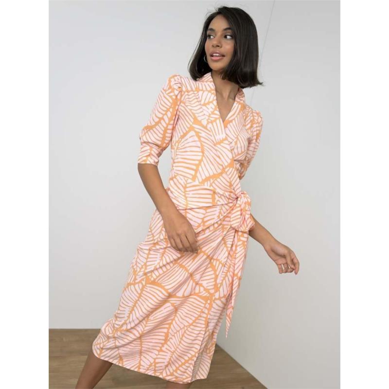 Glαmorous Φόρεμα Midi Κρουαζέ Πορτοκαλί - Morning Light