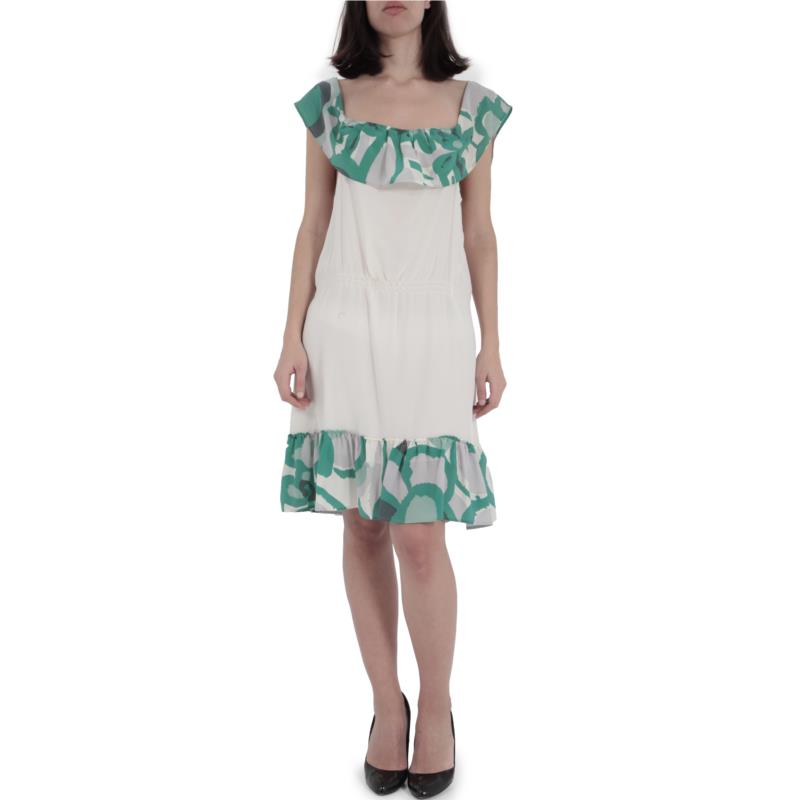 Φόρεμα Laura Donini Με Βολάν 3132945442615-OFFWHITE Γυναικείο