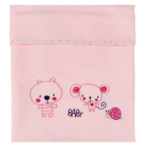 Κουβέρτα Πικέ Polycotton Λίκνου 80x110εκ. Baby Pink (Ύφασμα: 80% Cotton - 20% Polyester, Χρώμα: Ροζ) - Ο Κόσμος του Μωρού - 5205626360513