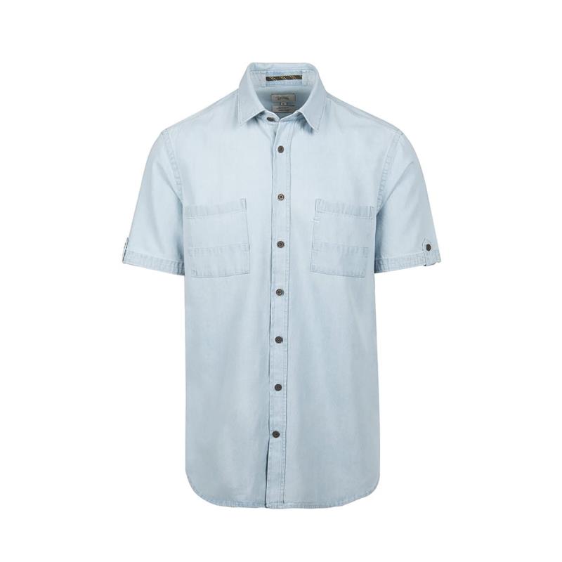 Camel Active ανδρικό denim πουκάμισο με τσέπες - C21-409230-5S53 - Denim Blue Ανοιχτό