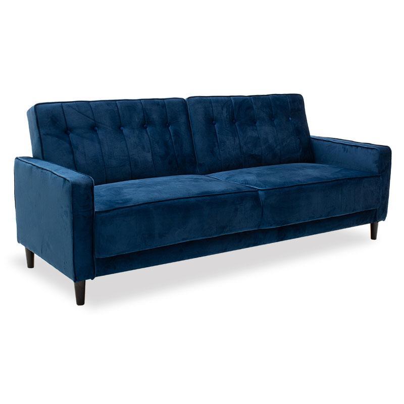 Καναπές - κρεβάτι Chicago pakoworld 3θέσιος με βελούδο σκούρο μπλε 205x87x85εκ