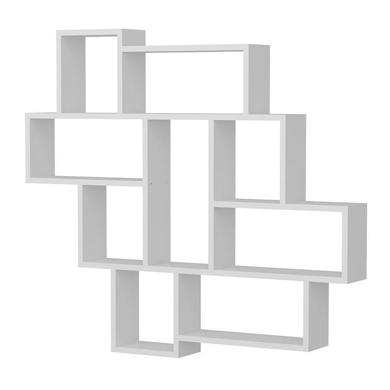 Ραφιέρα τοίχου PWF-0245 pakoworld χρώμα λευκό 115,5x14,5x103,5εκ