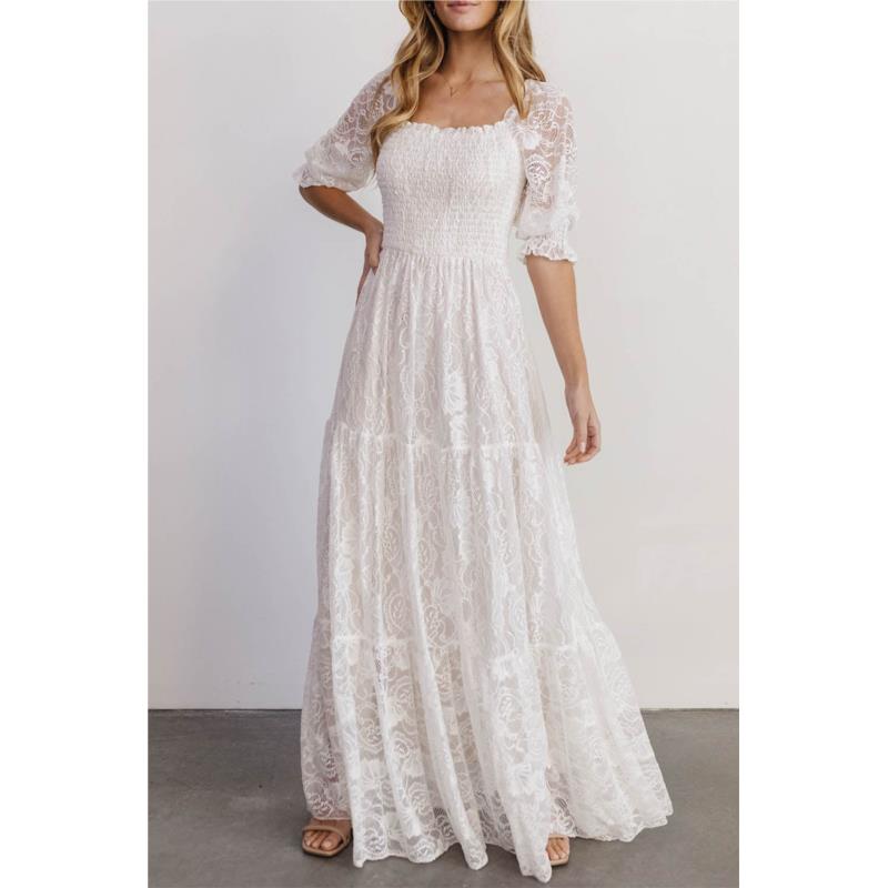 ΑΜΕΣΑ ΔΙΑΘΕΣΙΜΟ: άσπρο δαντελένιο φόρεμα CAROL