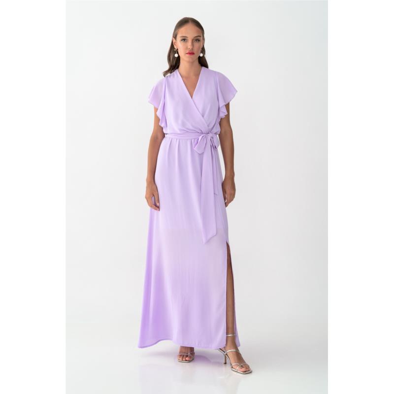 Φόρεμα maxi κρουαζέ με σκίσιμο-6031Β