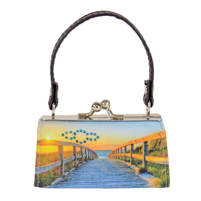 Μίνι τσάντα πορτοφόλι, "Sun at the North Pier", από τον σχεδιαστή Mario Moreno