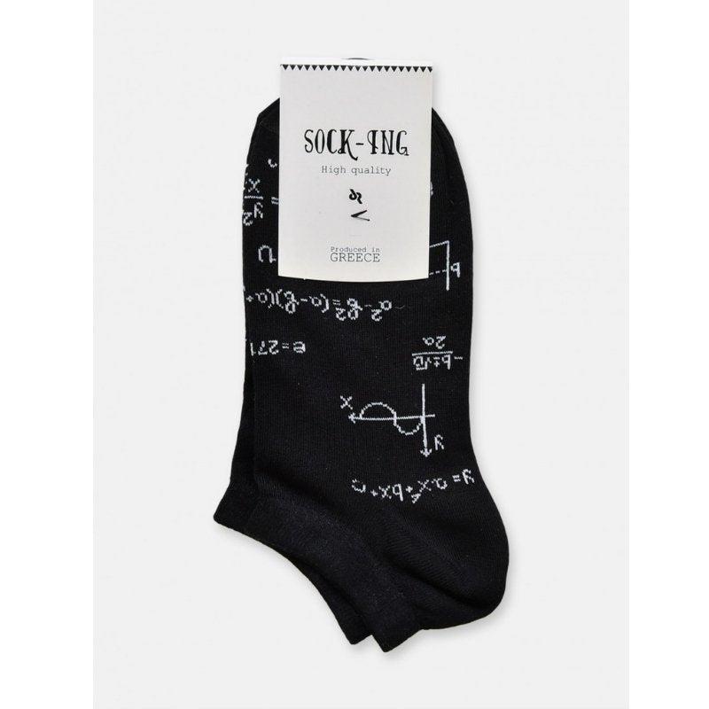 Τερλίκι κάλτσα Γυναικεία με σχέδιο Εξισώσεις | 1021 ΜΑΥΡΟ