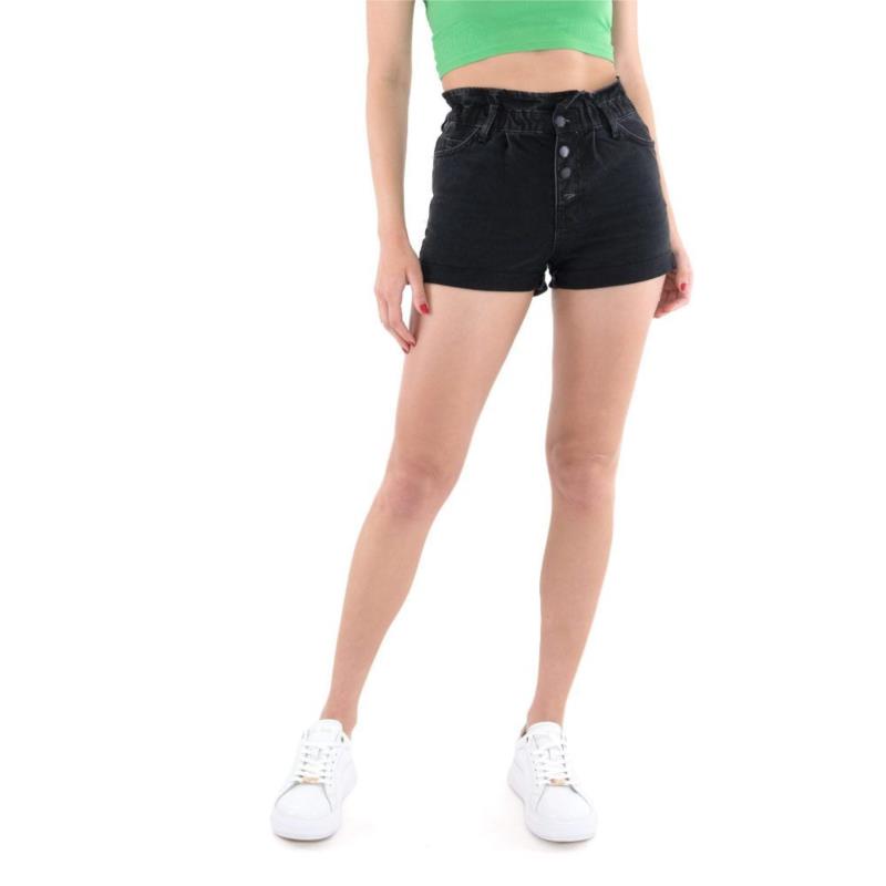 CUBA LIFE PAPERBAG DENIM SHORTS WOMEN ONLY