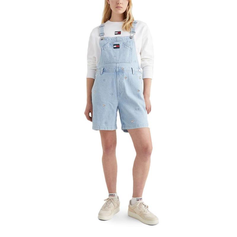 TOMMY JEANS DENIM DUNGAREE SHORTS WOMEN