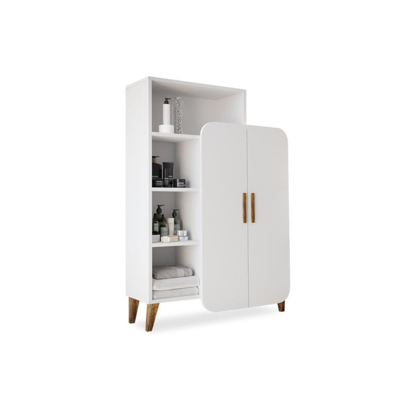 Ραφιέρα-ντουλάπι "VASKO" σε λευκό χρώμα 90x32x132