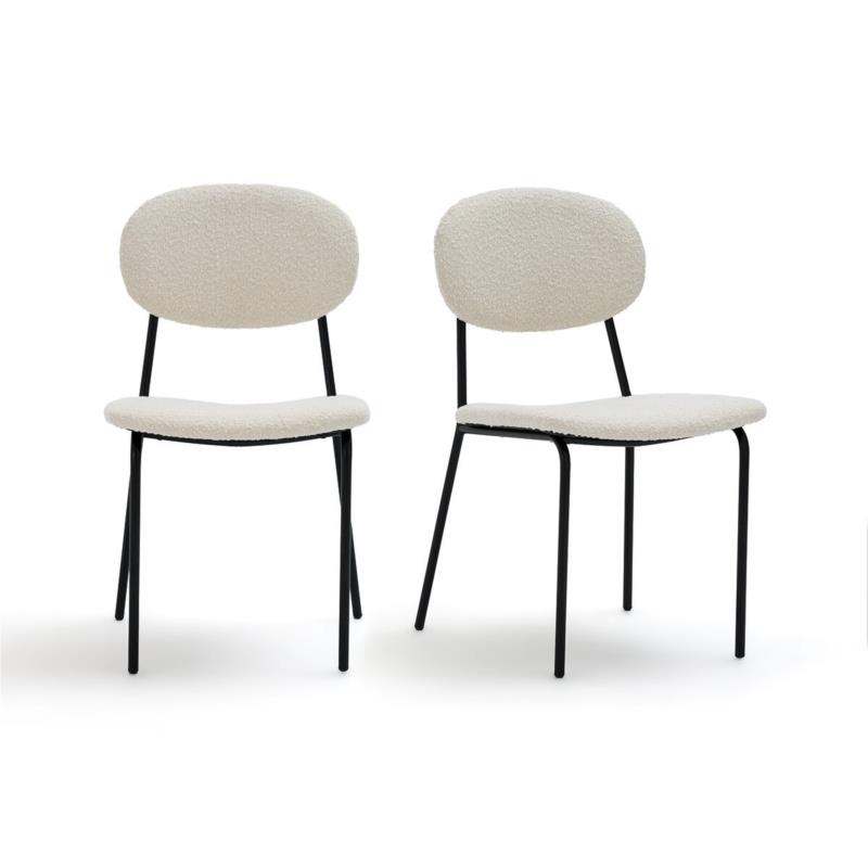 Σετ 2 καρέκλες με μπουκλέ ταπετσαρία