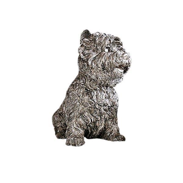 Διακοσμητικό Επιτραπέζιο Σκυλάκι Κεραμικό Ασημί Art Et Lumiere 22,5x13,5x24εκ. 10688 (Υλικό: Κεραμικό, Χρώμα: Ασημί ) - Art Et Lumiere - lumiere_10688