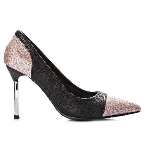Chic Embossing and Sequined Cloth Design Women's Pumps