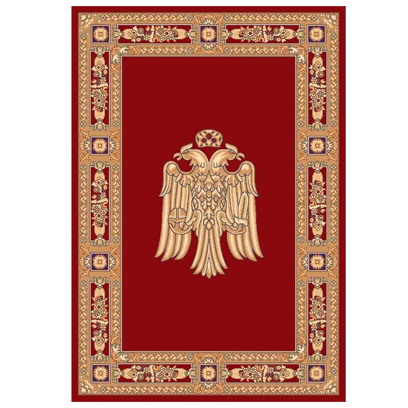 Χαλί εκκλησιαστικό Isexan Atlantis Orthodoxia 7000 κόκκινο (red) - Ρώσικος αετός (κλειστά φτερά)