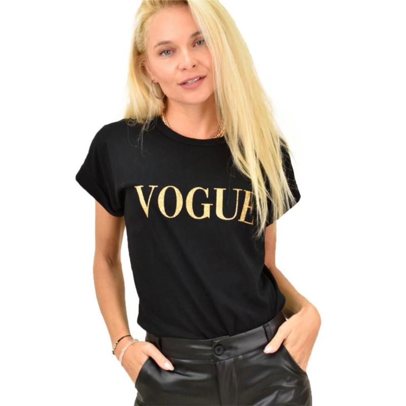 Γυναικεία μπλούζα με τύπωμα VOGUE Μαύρο 12990