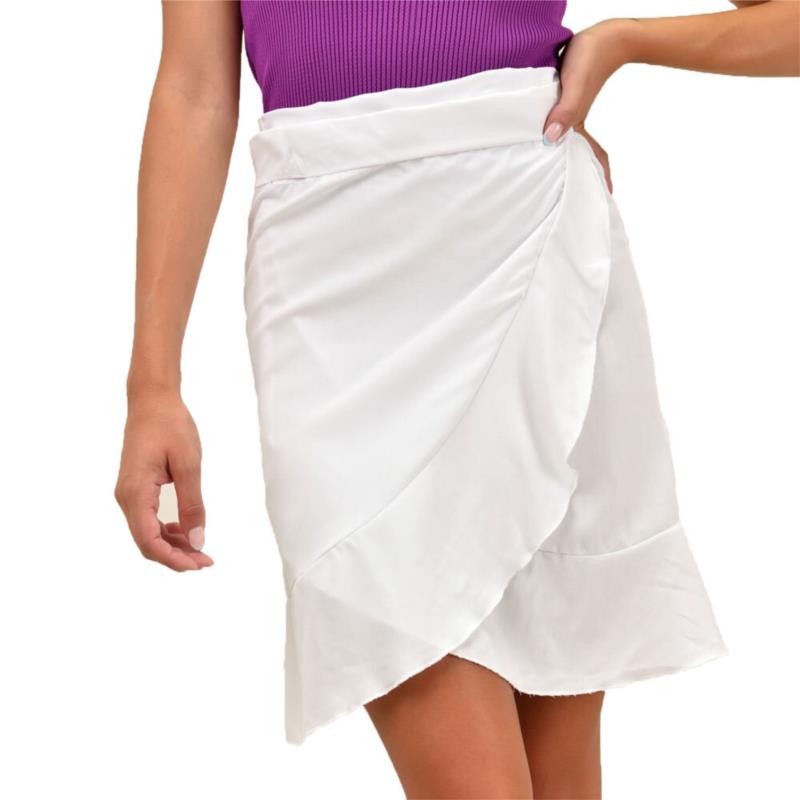Γυναικεία mini φούστα μονόχρωμη Λευκό 17210