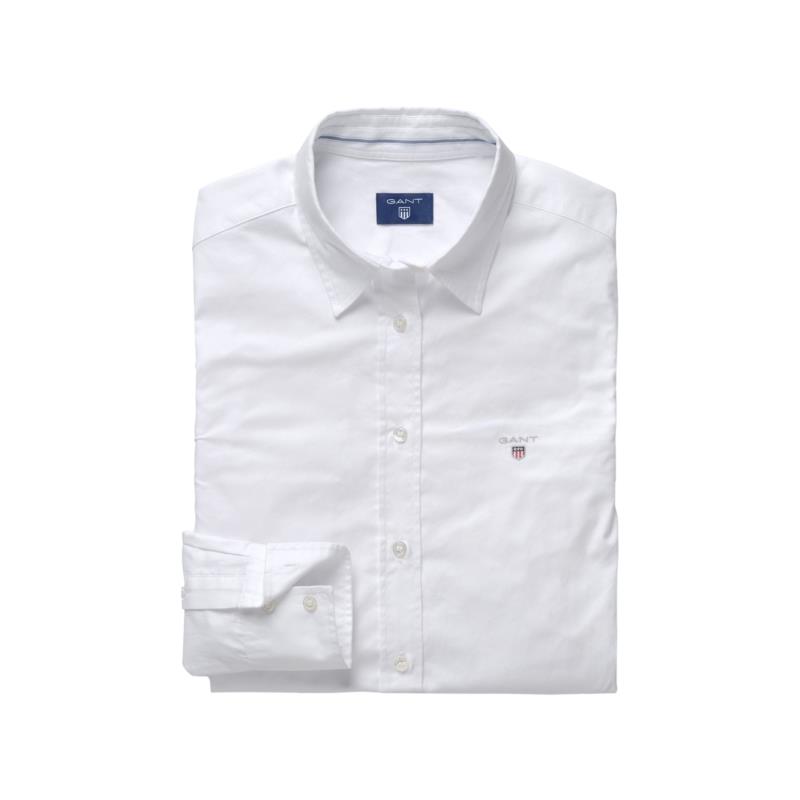 Gant γυναικείο μονόχρωμο πουκάμισο με κεντημένο λογότυπο - 432681 - Λευκό