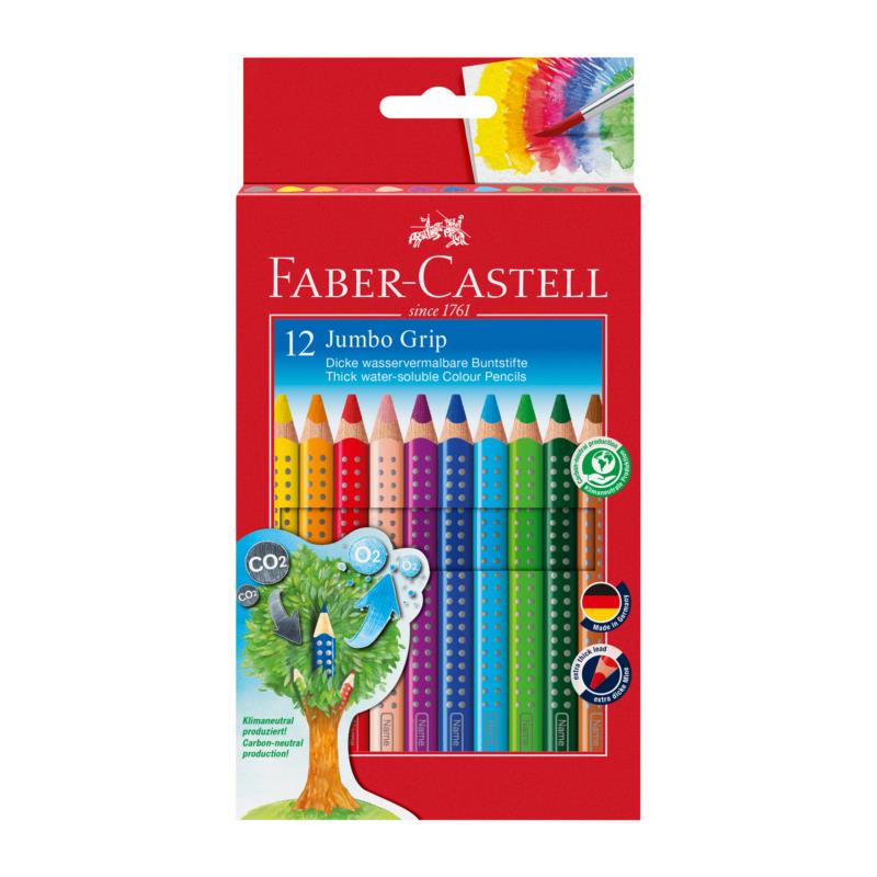 Faber-Castell Ξυλομπογιές jumbo Grip Σετ των 12 χρωμάτων - 077110912/