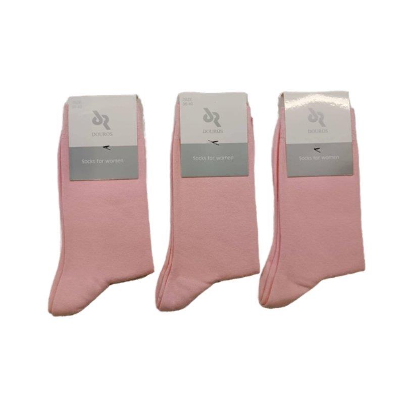 Κάλτσα γυναικεία βαμβακερή 3άδα | 6001 ΡΟΖ
