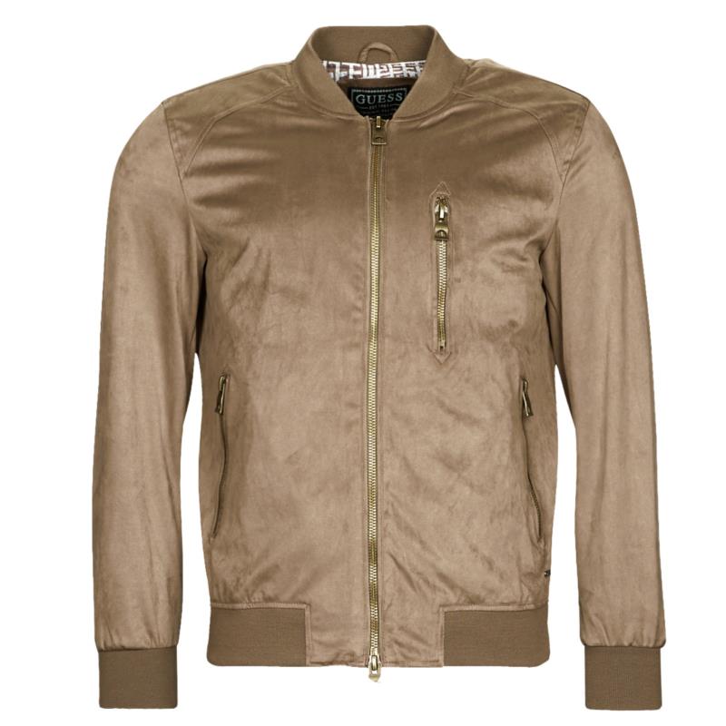 Δερμάτινο Μπουφάν Guess FAUX SUEDE HOODED BOMBER