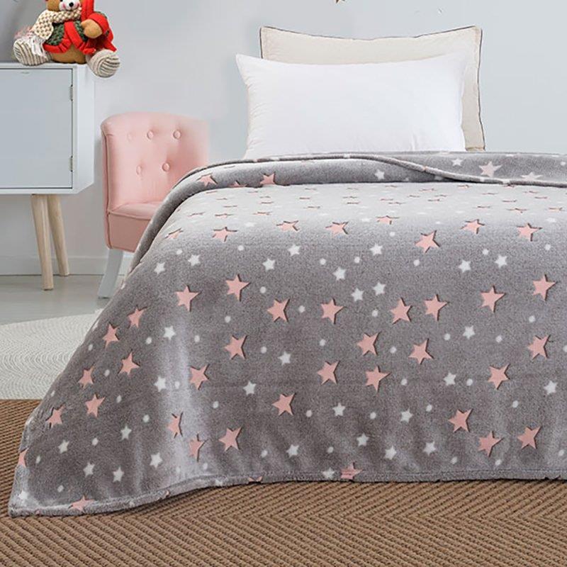 Κουβέρτα Fleece Μονή 160X220 Sunshine Stars Pink (160x220)