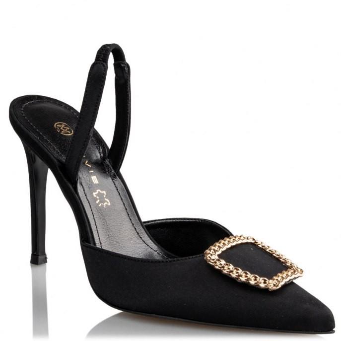 Envie Shoes Γυναικεία Παπούτσια Γόβες E02-16063-34 Mαύρο Σατέν