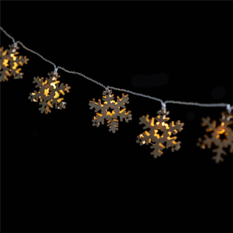 Χριστουγεννιάτικη Διακοσμητική Γιρλάντα Με 10 Led Φωτάκια F-R Snowflakes 878446